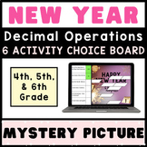 4th 5th 6th Grade Math ⭐ Decimal Operations ⭐  NEW YEAR'S 