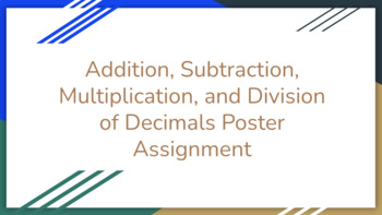 Preview of Decimal Operations Poster/Advertisement Assignment