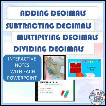 Preview of Decimal Operations PowerPoints with INTERACTIVE NOTES