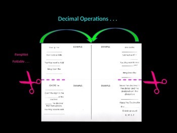 Preview of Decimal Operations How-To Powerpoint and Interactive Notebook Foldable