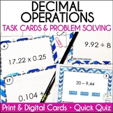 Decimal Operations Print and Digital  Math Task Cards, Qui