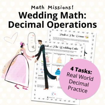 Preview of Decimal Operations Real-Life Math Project | Wedding Math