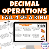 Decimal Operations Real World Word Problems Fall Math Acti