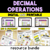 5th Grade Decimals Bundle - Add, Subtract, Multiply, & Divide - Digital & Print