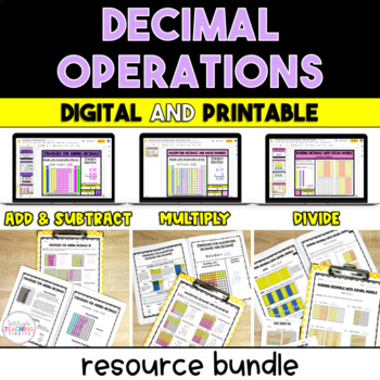 Preview of 5th Grade Decimals Bundle - Add, Subtract, Multiply, & Divide - Digital & Print