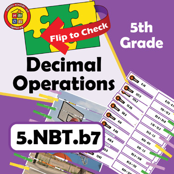 Preview of Decimal Operations | Self-Checking Strip Puzzles | 5th grade