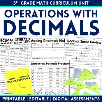 Preview of Decimal Operations - 5th Grade Math Curriculum Unit