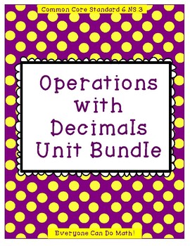 Preview of Decimal Operations Unit Bundle