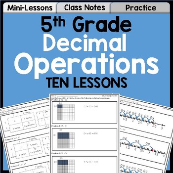 Preview of Decimal Operations Unit for 5th Grade | Lessons, Practice, Assessment