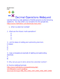 Decimal Operations Webquest