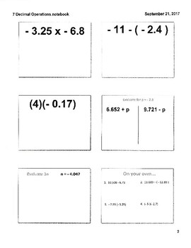 Preview of Decimal Operations with Negatives Notes + Guided Notes + Practice + Answer Key