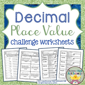 Decimal Place Value Worksheets by Drummer Chick Arithmetic | TpT