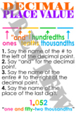 Decimal Place Value Anchor Chart (poster)