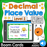 Decimal Place Value Boom Cards Level 2 (Self-Grading with 