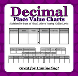 Decimal Place Value Charts - (Varying Ability Level Printables)