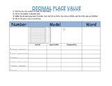 Decimal Place Value Dice Activity