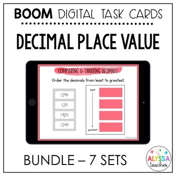 Preview of Decimal Place Value Digital Boom Cards Bundle