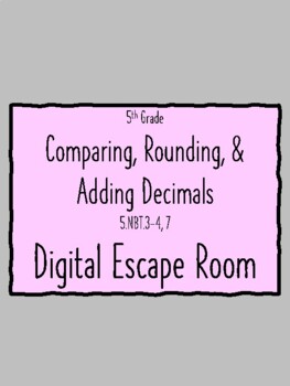 Preview of Decimal Place Value- Digital or Paper Escape Room