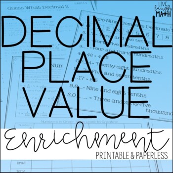 Preview of Decimal Place Value Enrichment Activities, Logic Puzzles, & Challenges