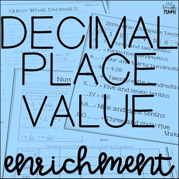 Preview of Decimal Place Value Enrichment Activities, Logic Puzzles, & Challenges