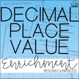 Decimal Place Value Enrichment: Decimal Logic Puzzles
