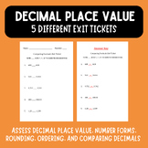 Decimal Place Value Exit Tickets