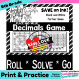 Decimal Place Value Game : 5th Grade Center : Math Review 