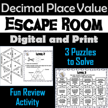 Preview of Decimal Place Value Activity: Escape Room Math Breakout Game