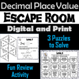 Decimal Place Value Activity: Escape Room Math Breakout Game