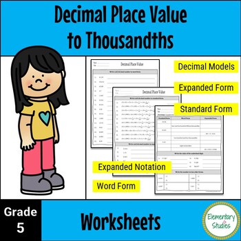Preview of Decimal Place Value Grade 5