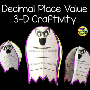 Preview of DECIMAL Place Value Halloween Ghosts Craftivity