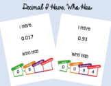 Decimal Place Value: I Have, Who Has |  Place Value Game