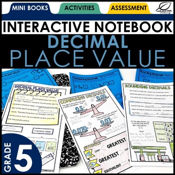 Preview of Decimal Place Value Interactive Notebook | Comparing and Ordering | Rounding