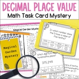 Decimal Place Value Math Task Card Mystery - Activity for 