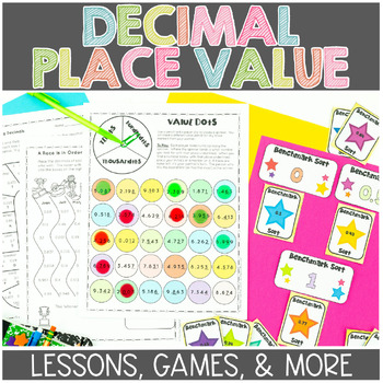 Preview of Decimal Place Value Math Workshop Lesson Plan Unit