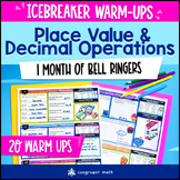 Decimal Place Value Operations 5th 6th Grade Math Warm Ups