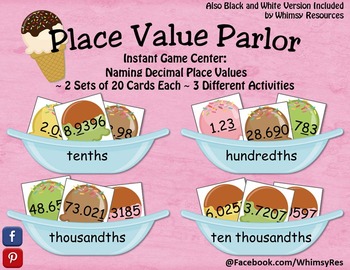 Preview of Decimal Place Value Parlor Ice Cream