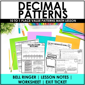 Preview of Decimal Place Value Patterns (10 Times as Much) Lesson | 5.NBT.1 | Worksheet
