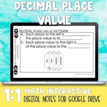 Preview of Decimal Place Value Patterns Digital Notes & Practice | Digital Resource 