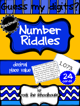 Preview of Decimal Place Value Riddle Cards