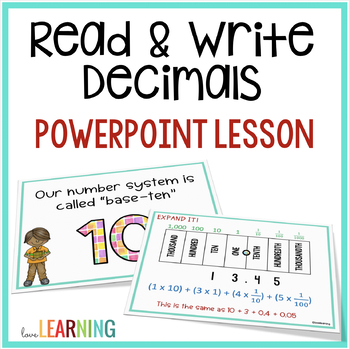 Preview of Decimal Place Value Slides Lesson: Standard, Word, and Expanded Form