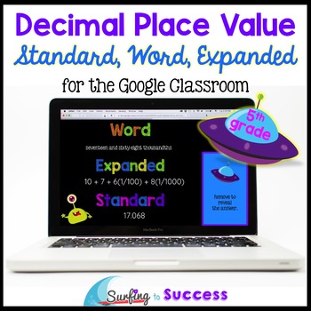 Preview of Decimal Place Value Standard, Word, Expanded Form for the Google Classroom
