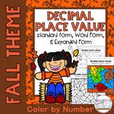 Decimal Place Value-Standard, Word, & Expanded Form: Color