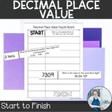 Decimal Place Value Start to Finish Puzzle TEKS 5.2a Math 