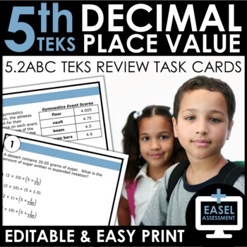 Preview of Decimal Place Value | TEKS 5.2ABC Review | EDITABLE