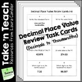 Decimal Place Value Task Cards (Tenths, Hundredths, and Th