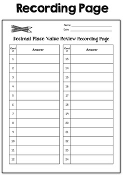 decimal place value task cards 5th grade common core by