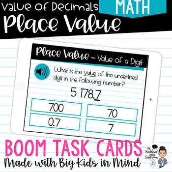Preview of Decimal Place Value - Value of a Digit - Digital Boom Task Cards