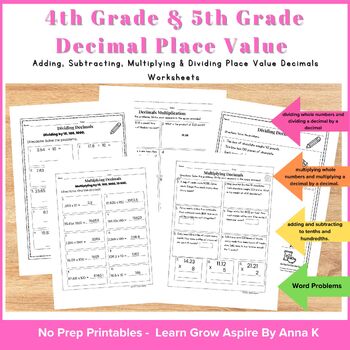 Decimals worksheets for 4th graders - helpful math worksheets for 4th graders. 