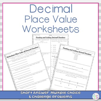 decimal place value worksheets and google slides activities by the math spot
